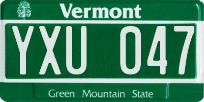 VT license plate YXU047