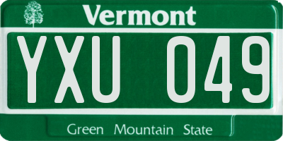 VT license plate YXU049