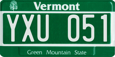 VT license plate YXU051
