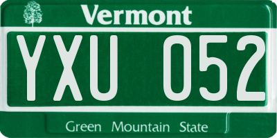 VT license plate YXU052