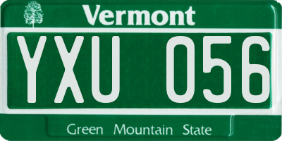 VT license plate YXU056