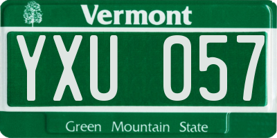 VT license plate YXU057