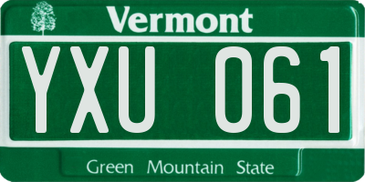 VT license plate YXU061