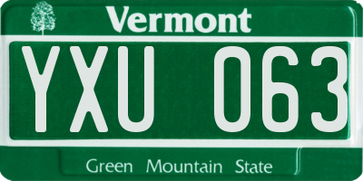 VT license plate YXU063