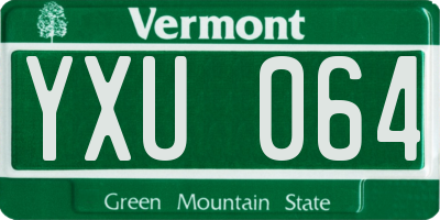 VT license plate YXU064