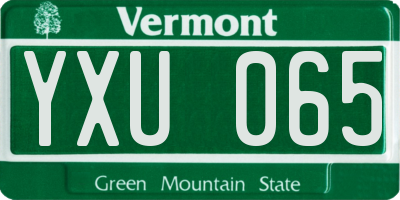 VT license plate YXU065
