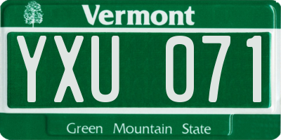 VT license plate YXU071