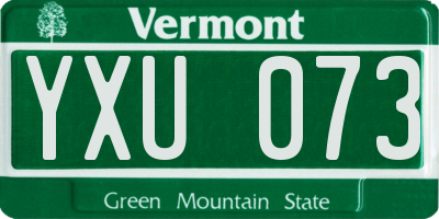 VT license plate YXU073