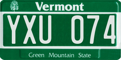 VT license plate YXU074