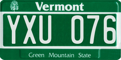VT license plate YXU076