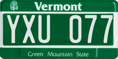 VT license plate YXU077