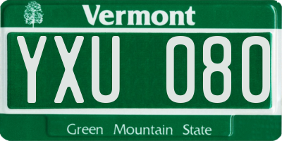 VT license plate YXU080
