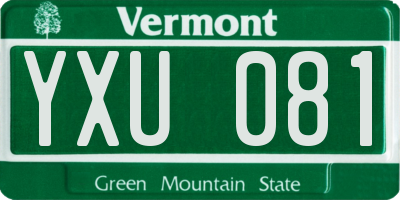 VT license plate YXU081