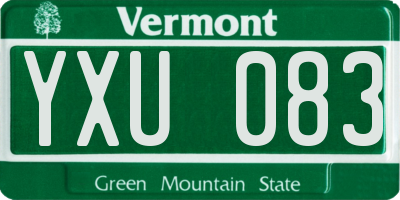 VT license plate YXU083