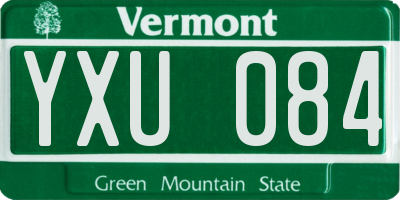 VT license plate YXU084