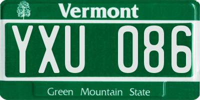 VT license plate YXU086