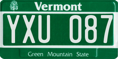 VT license plate YXU087