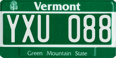 VT license plate YXU088