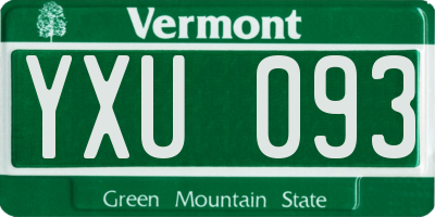 VT license plate YXU093
