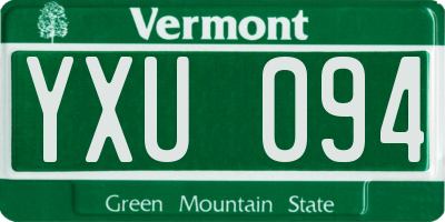 VT license plate YXU094