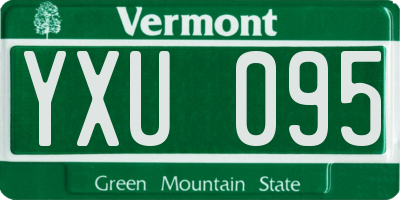 VT license plate YXU095