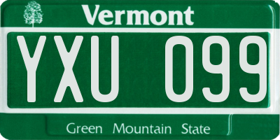 VT license plate YXU099