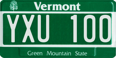 VT license plate YXU100