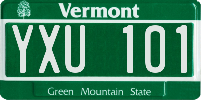 VT license plate YXU101
