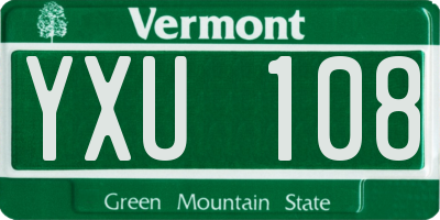VT license plate YXU108
