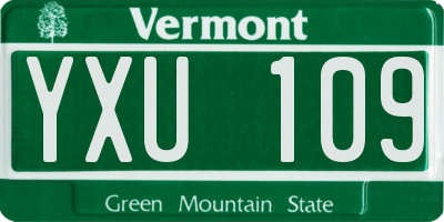 VT license plate YXU109