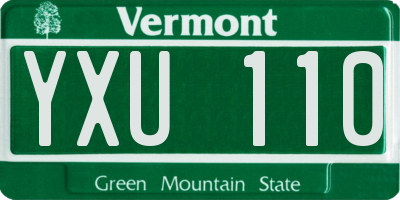 VT license plate YXU110