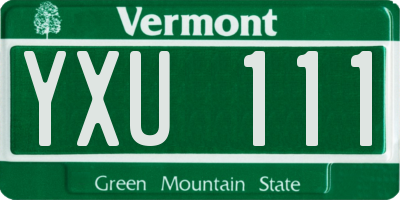 VT license plate YXU111