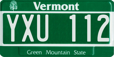 VT license plate YXU112