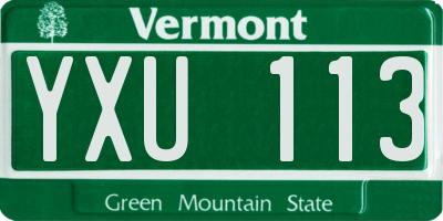 VT license plate YXU113