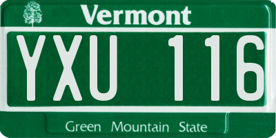 VT license plate YXU116
