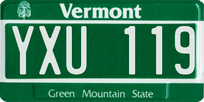 VT license plate YXU119