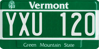 VT license plate YXU120