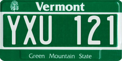 VT license plate YXU121