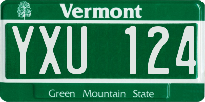 VT license plate YXU124