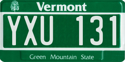 VT license plate YXU131