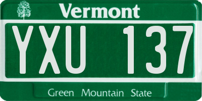 VT license plate YXU137