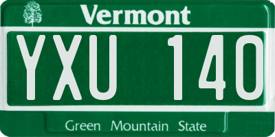 VT license plate YXU140