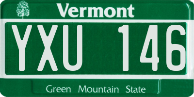 VT license plate YXU146