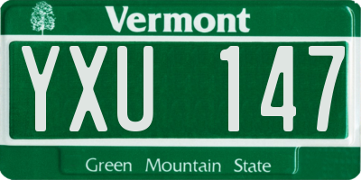 VT license plate YXU147