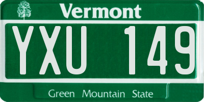 VT license plate YXU149