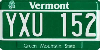 VT license plate YXU152