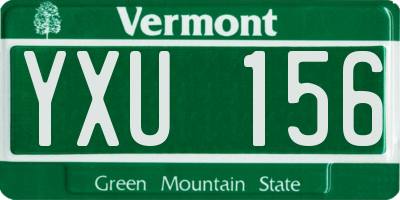 VT license plate YXU156