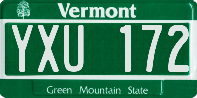 VT license plate YXU172