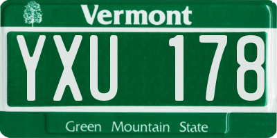 VT license plate YXU178