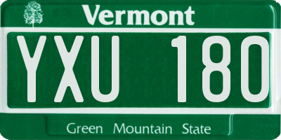 VT license plate YXU180